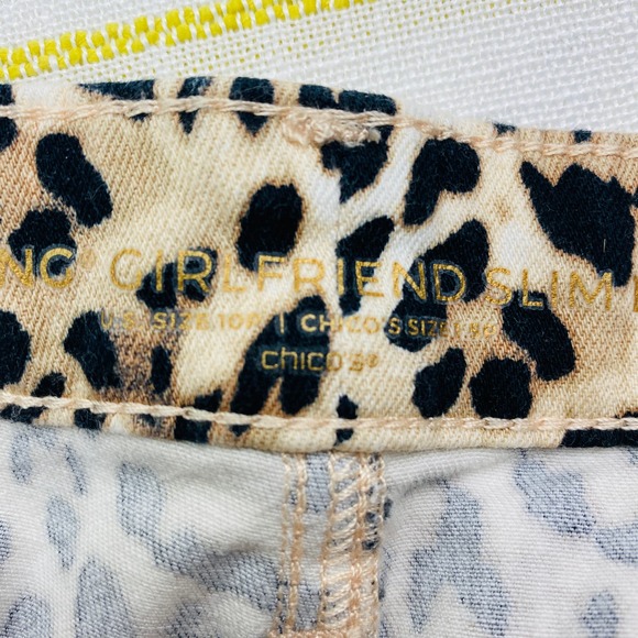 Chicos So Slimming Girlfriend Slim Leg Ankle Pants Women 10 Animal Print Classic - Picture 6 of 7